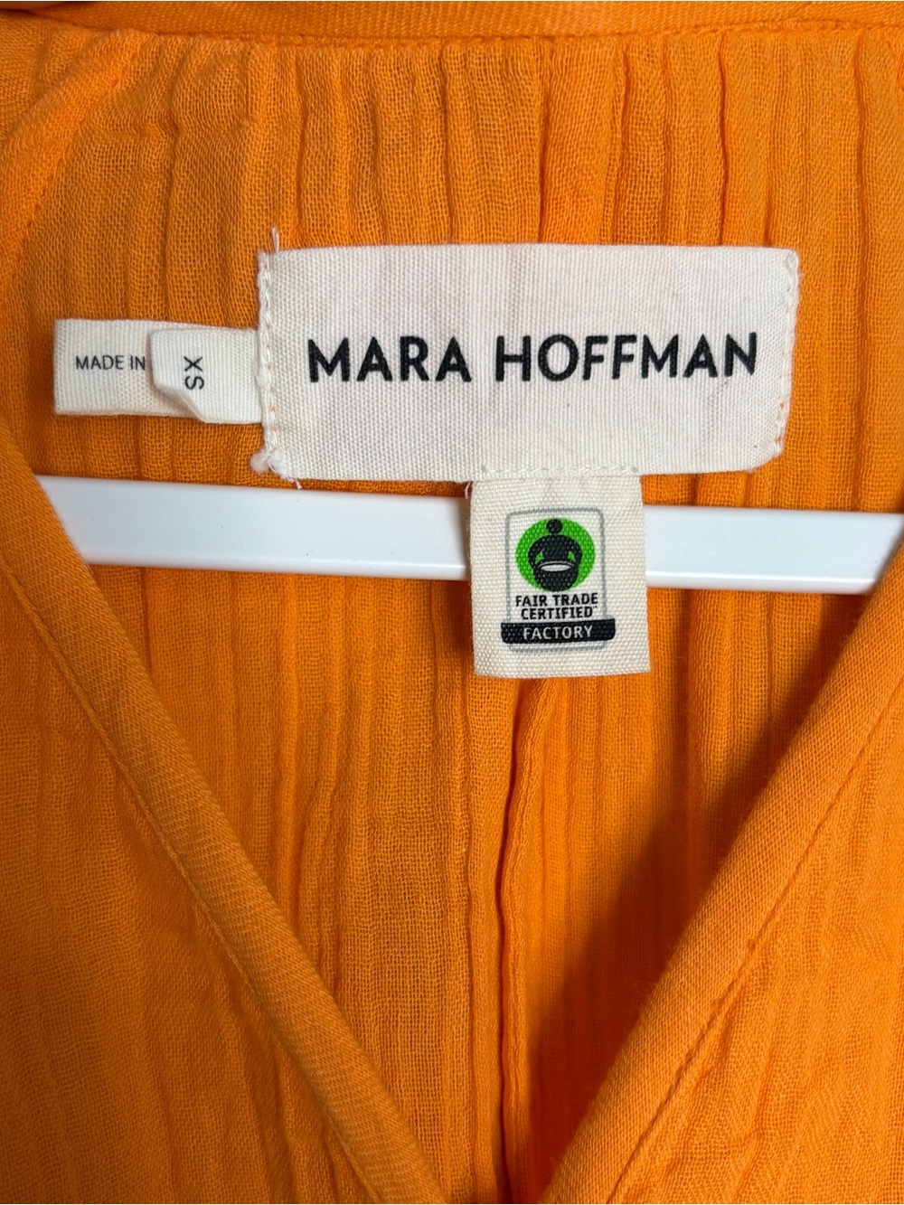 Mara Hoffman Phoebe Crinkled Cotton Gauze Maxi Dress Orange XS‎ - Picture 8 of 13
